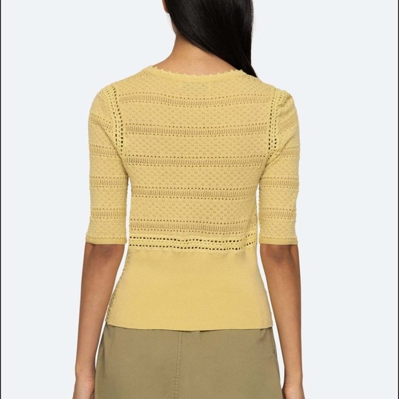 Sea New York The Riverlane Syble Pointelle Short Sleeve
Sweater Yellow Large NWT - Picture 3 of 16